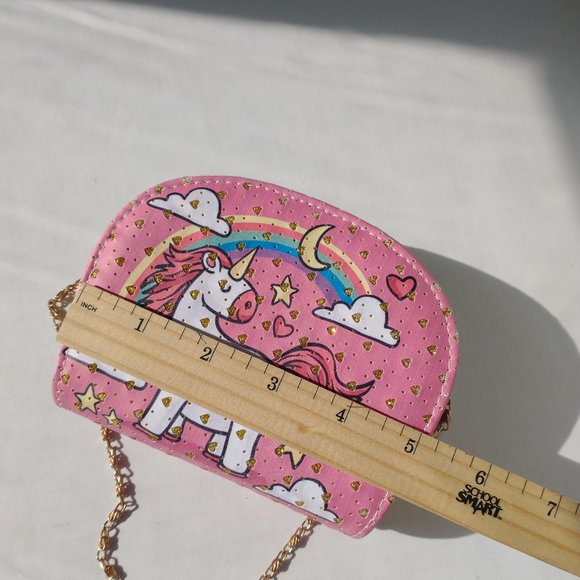 Unicorn Rainbow Coin Purse with Chain Strap - Picture 7 of 8